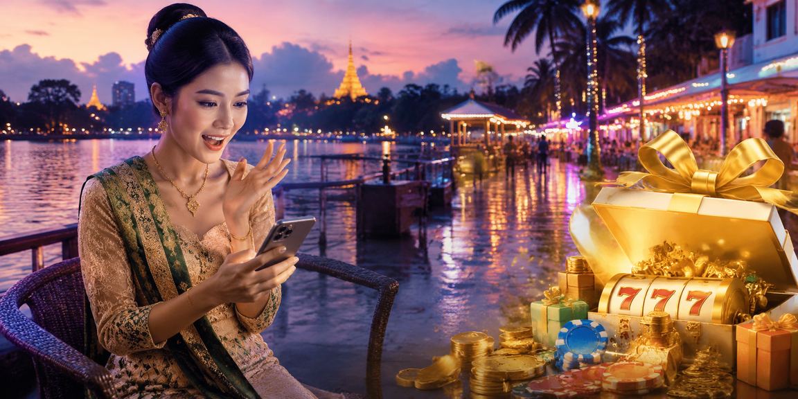 ရန်ကုန် အင်းလျားကန်နားတွင် ဖုန်းမှ ကာစီနိုကစားနေသည့် မြင်ကွင်း