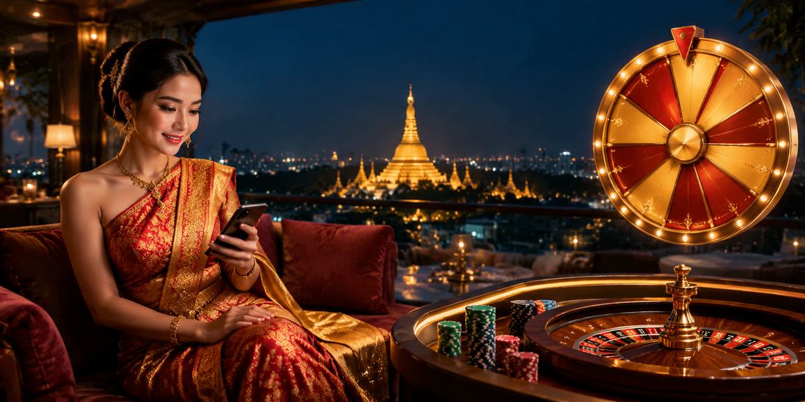 ရန်ကုန်ရှိ ရွှေတိဂုံပုထိုးနားတွင် ကာစီနိုဂိမ်းများကစားနေသောမြင်ကွင်း